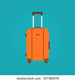 Travel bag vector illustration. Travel bag isolated icon. Travel bag  summer symbol. Travel bag for traveling design. Summer time vacation travel bag isolated icon 