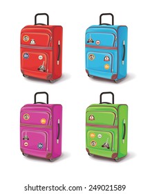 Travel bag. Vector illustration set