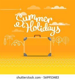 Travel bag vector illustration. Summer holidays concept