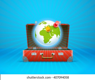 Travel bag vector illustration. Vacation concept