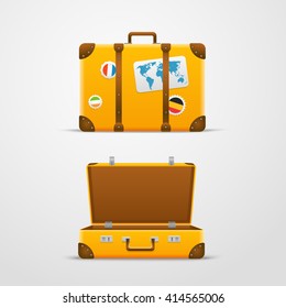 Travel Bag Vector Illustration, Vacation Design Template