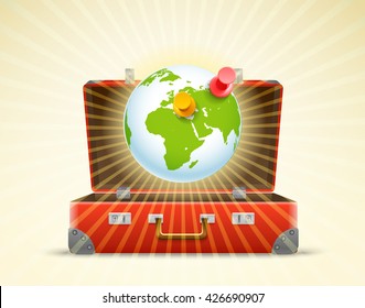 Travel bag vector illustration. Vacation concept