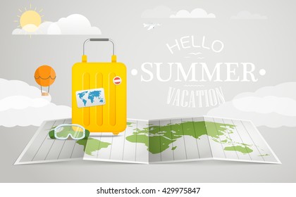 Travel bag vector illustration. Vacation concept with luggage.