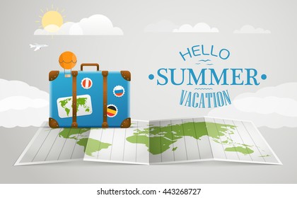 Travel bag vector illustration. Vacation concept with the bag