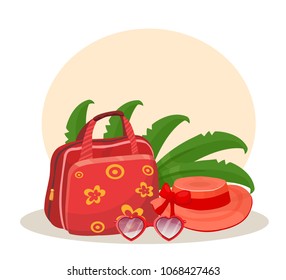 travel bag. vector. trip.
