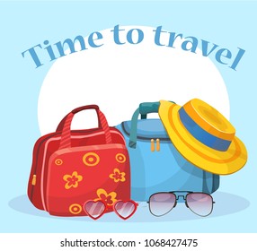 travel bag. vector. trip.