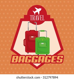 travel baggage digital design, vector illustration 10 eps graphic