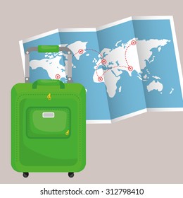 travel baggage digital design, vector illustration 10 eps graphic