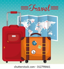 travel baggage digital design, vector illustration 10 eps graphic