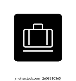 Travel Baggage Flat Vector Button.Suitcase Outline Vector Icon. Linear Bag and Luggage Simple Illustration Design. Airport Navigation Sign.