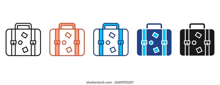 Travel Baggage Icon Set Multiple Style Collection