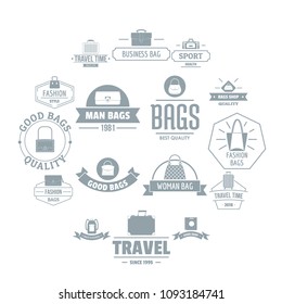 Travel baggage logo icons set. Simple illustration of 16 travel baggage logo vector icons for web