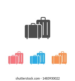 Travel, baggage, tourism, luggage, airport vector icon set