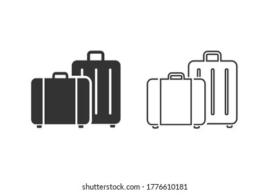 Travel, baggage, tourism, luggage, airport vector line icon set