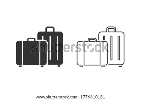 Travel, baggage, tourism, luggage, airport vector line icon set