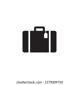 Travel baggage vector icon. Flat suitcase isolated on white background.