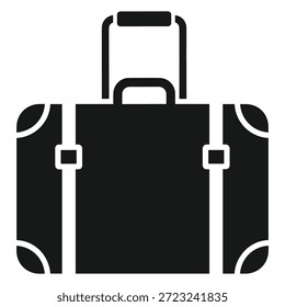 Ilustración vectorial de equipaje de viaje con tirantes y ruedas. Diseño de equipo de equipaje de estilo plano de Profesional.