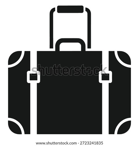 Travel baggage vector illustration featuring suitcase handle straps and wheels. Professional flat style baggage luggage equipment design.