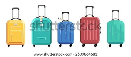 Travel bags icon vector set