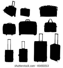 Travel bags and suitcases collection - vector