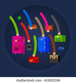 Travel bags in various colors