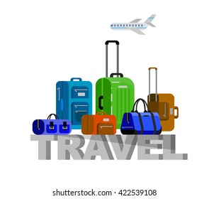 Travel bags in various colors.
