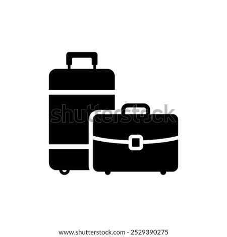 Travel bags vector icon. Baggage suitcase icon. Vacation vector icon illustration