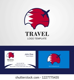 Travel Bahrain Flag Logo and Visiting Card Design