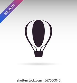 Travel balloon flat vector icon