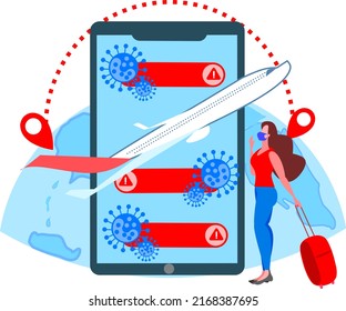 Travel Ban Around The World Due To Coronavirus Outbreak Abstract Vector Illustration 