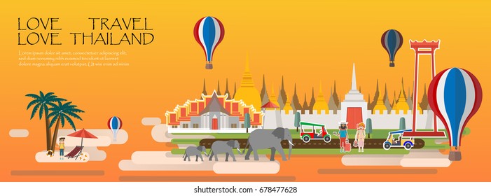 Travel Bangkok Thailand Infographic.Travel infographic .
