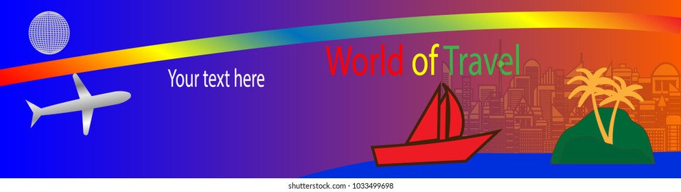 Travel banner bright gradient