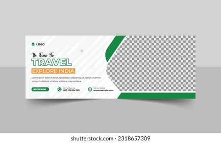 A travel banner design for the Indian tourism agency, travel social media cover template, explore India, travel agency banner design, social media cover design, travel banner