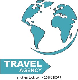 Travel banner Earth icon isolated on white background. Tourist Earth icon. Vector illustration. Vector.