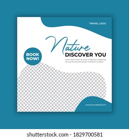 Travel Banner, Editable square banner template