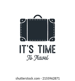 Travel banner with retro suitcase