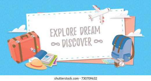 Travel banner for web design, poster or application.