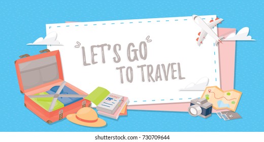 Travel banner for web design, poster or application.