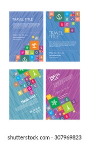 Travel banners concept 3 Vector concept of vertical and colored travel banners