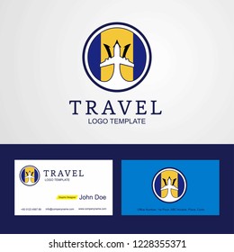 Travel Barbados Creative Circle flag Logo and Business card design
