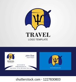 Travel Barbados Flag Logo and Visiting Card Design