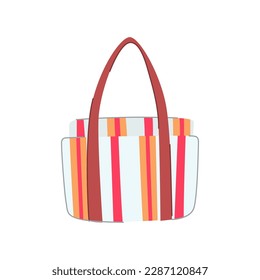 travel beach bag cartoon. summer sea, fashion hand travel beach bag sign. isolated symbol vector illustration