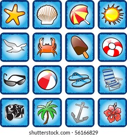 Travel & beach icons vector illustration