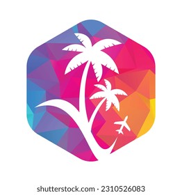 Travel beach logo design icon vector.