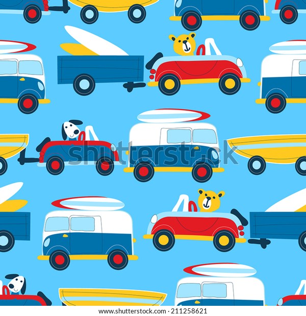 Travel to the beach\
seamless pattern .