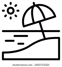 Travel beach vector object illustration