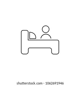 Travel bed vector icon
