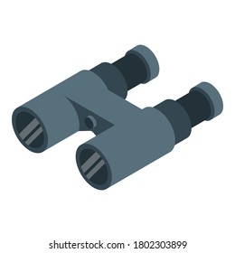 Travel binoculars icon. Isometric of travel binoculars vector icon for web design isolated on white background