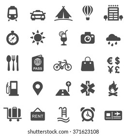 Travel black icons set.Vector