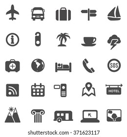 Travel black icons set.Vector